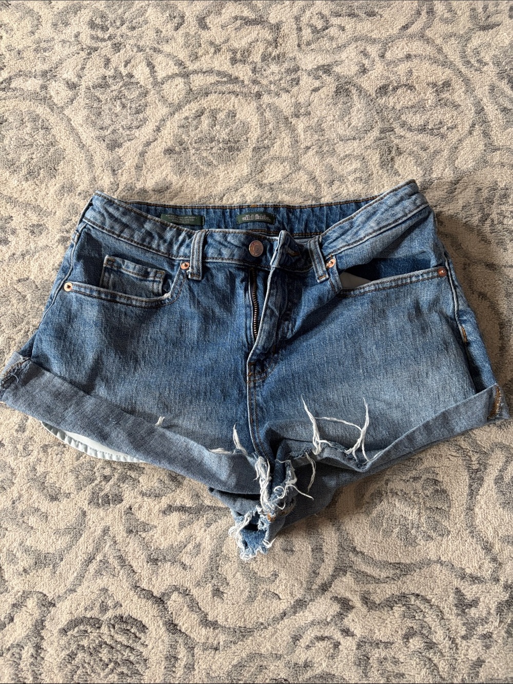 wild fable Medium Blue Distressed Denim Shorts